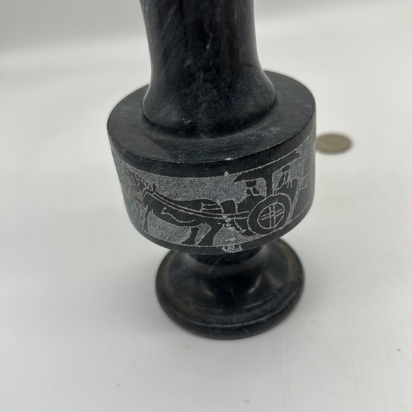 Vintage Soapstone Carved Bud/Flower Vase 7” Tall approx. weighs almost 2lbs. - Picture 9 of 9